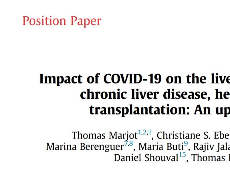 EASL：COVID-19感染的慢性肝病、肝胆癌患者和肝移植受者的疾病 